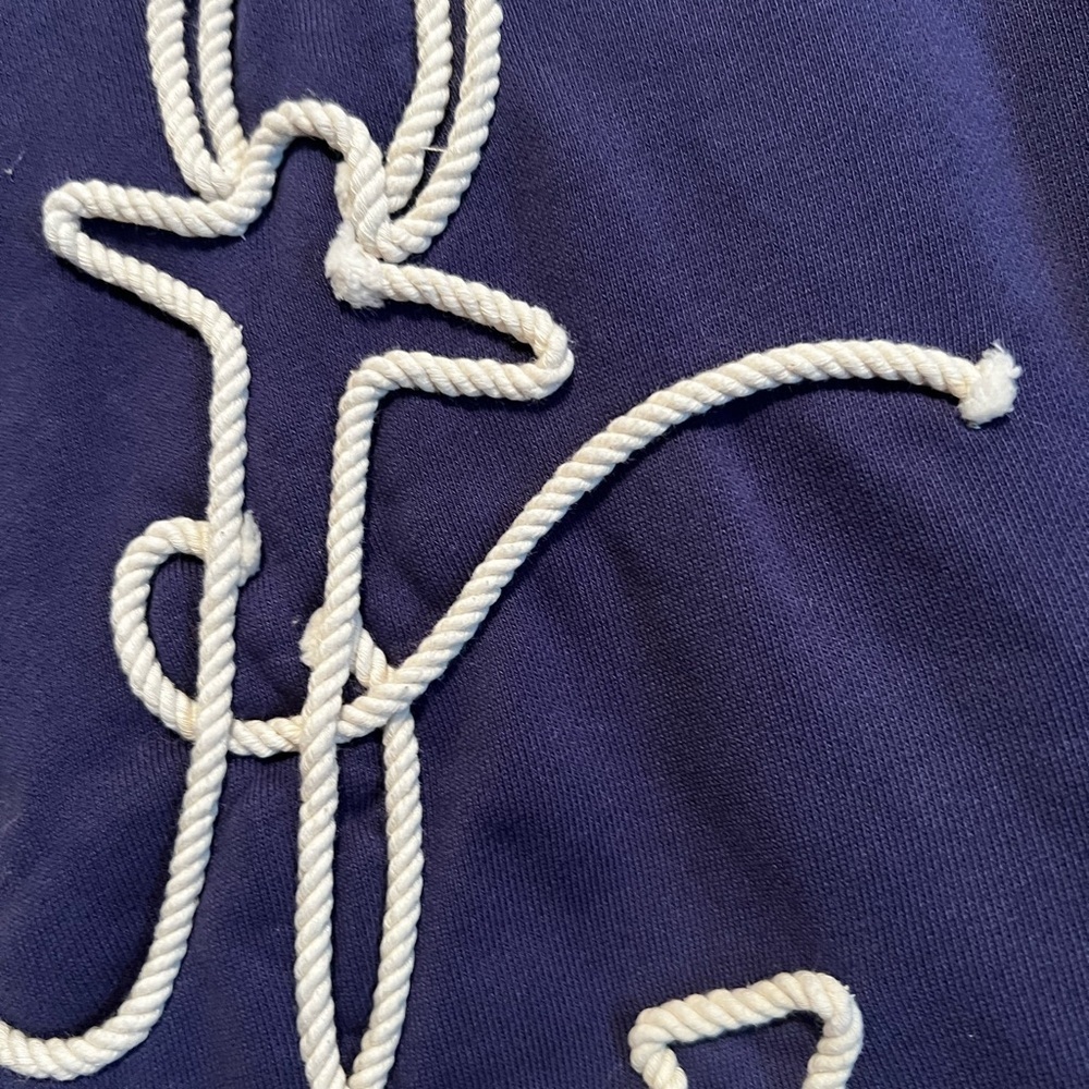 J. Crew sailor, nautical embroidered sweatshirt and dark navy. Size medium. - Picture 3 of 8